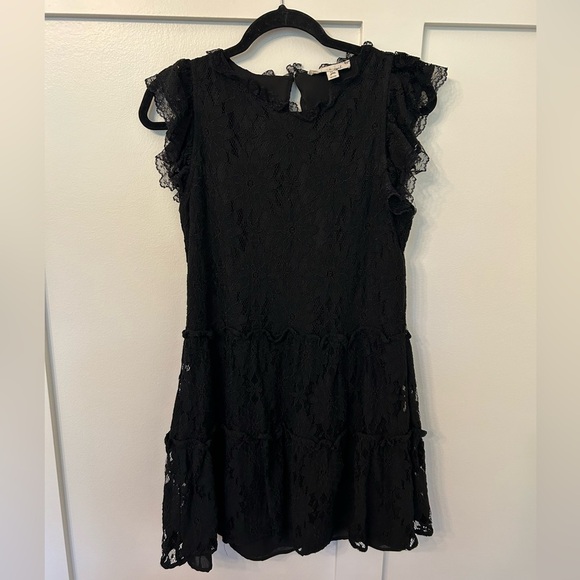 Anthropologie Blue Tassel Tiered Lace Tunic Dress Size S Black - Picture 3 of 7